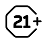 21+ age restriction icon